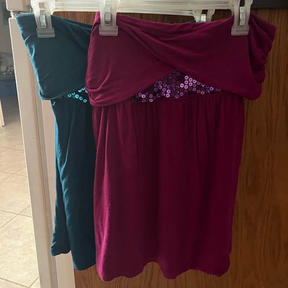 Express Sequin Accent strapless tops - Picture 2 of 6